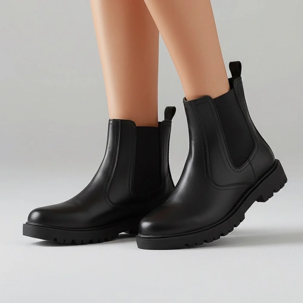 Nine West Yullon Lug Sole Chelsea Booties Size 8.5 Medium